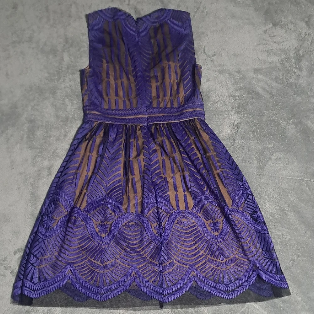 BCBGMaxAzria Navy Patterned Midi Dress - Picture 9 of 16